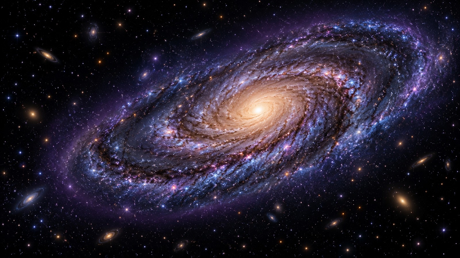 A conceptual galaxy and diffuse halo illustrate the distinction between visible stars and inferred gravitational mass.
