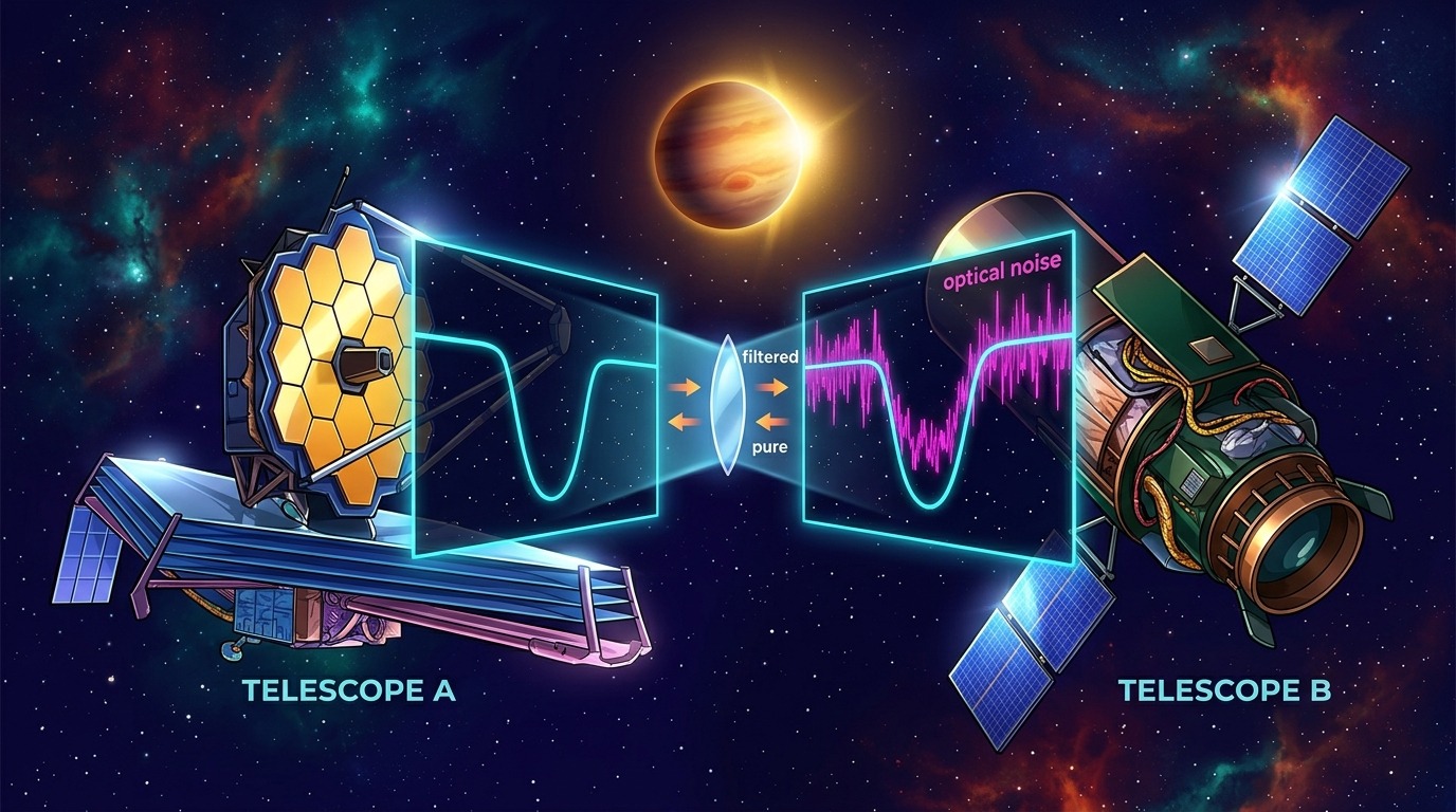Candidate to Confirmation. Before a discovery is official, it is labeled a candidate. Initial transit dips can be false positives, requiring validation across multiple independent telescopes before confirmation. Conceptual illustration.